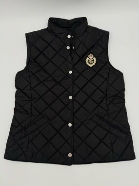 Ralph Lauren Black Quilted Crest Vest